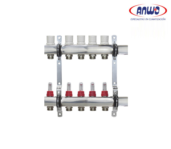 KIT COLECTOR CROMADO CON FLUJOMETRO 1 HI-HI 5 VIAS EUROKONO 20