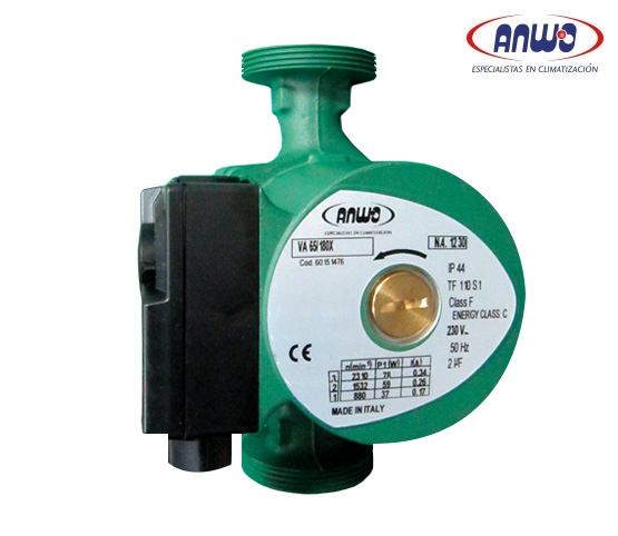 BOMBA ANWO CIRCULADORA ROTOR HUMEDO VA 55/180X UNION 1 220V KIT