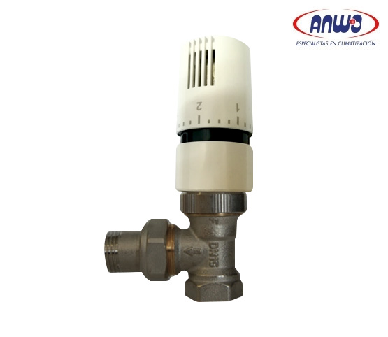 KIT VALVULA TERMOSTATICA ANGULAR 1/2 PARA FE HILO HI