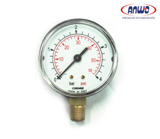 MANOMETRO RADIAL D.63 1/4 0-4 BAR
