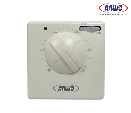 TERMOSTATO AMBIENTAL DE CALEFACCION SIMPLE ANWO ATS-3 CONTACTOS / LUZ PILOTO / I...
