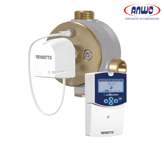 VALVULA MEZCLA ACS TERMOSTATICA 3 VIAS E-ULTRAMIX 1.1/2 HE 30-70°C ANTI-LEGIONE...