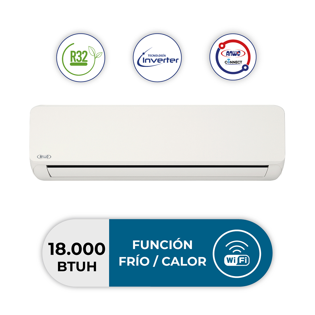 AIRE ACONDICIONADO SPLIT MURO ECOFLOW 18.000 BTUH INVERTER R32