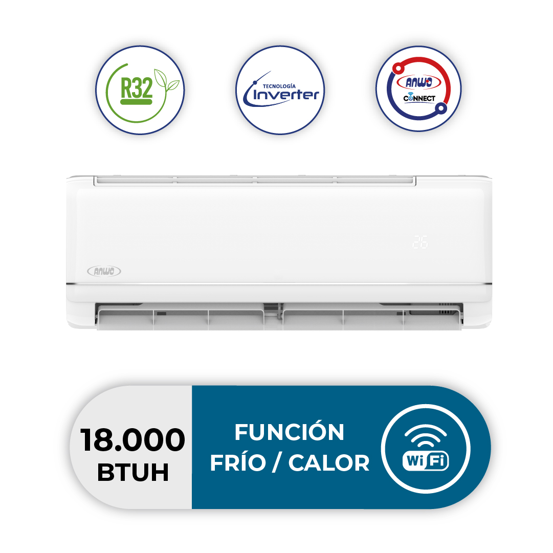 AIRE ACONDICIONADO SPLIT MURO NEW ECOFLOW 18.000 BTUH INVERTER R32